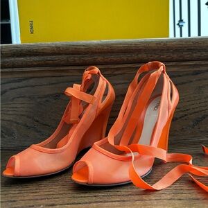 Fendi open toe shoes, Size 38.5 in like new condition.